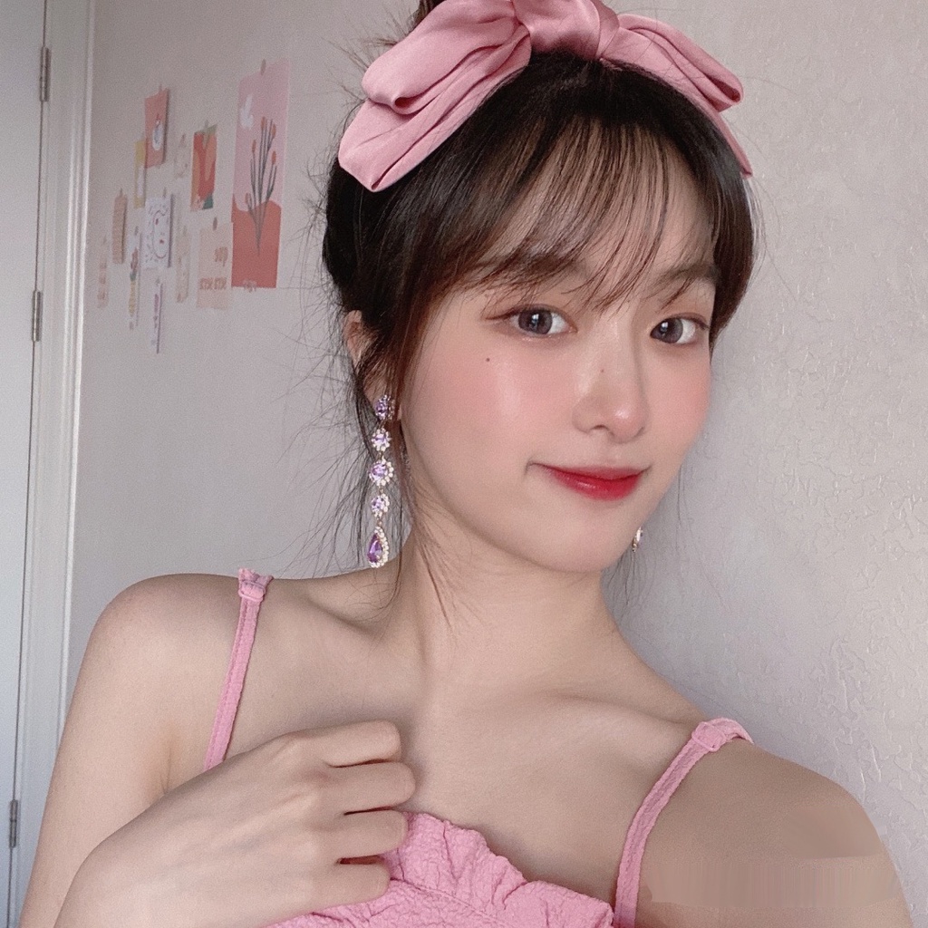 Băng đô cài tóc đính nơ xinh xắn phong cách cổ điển Hàn Quốc cho nữ