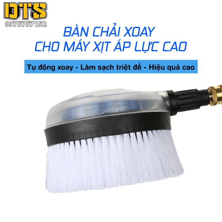 Bàn chải xoay tự động cao cấp gắn súng xịt rửa cho máy rửa xe áp lực cao - Ren nối nhanh 1/4 inch