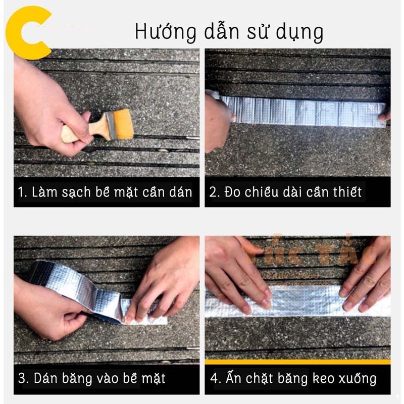 Cuộn 5cm, 10cm Băng Keo Chống Thấm Nước, Chống Dột, Siêu Dính - Băng Keo Bê Tông, Vá Vết Nứt - bán cả thế giới