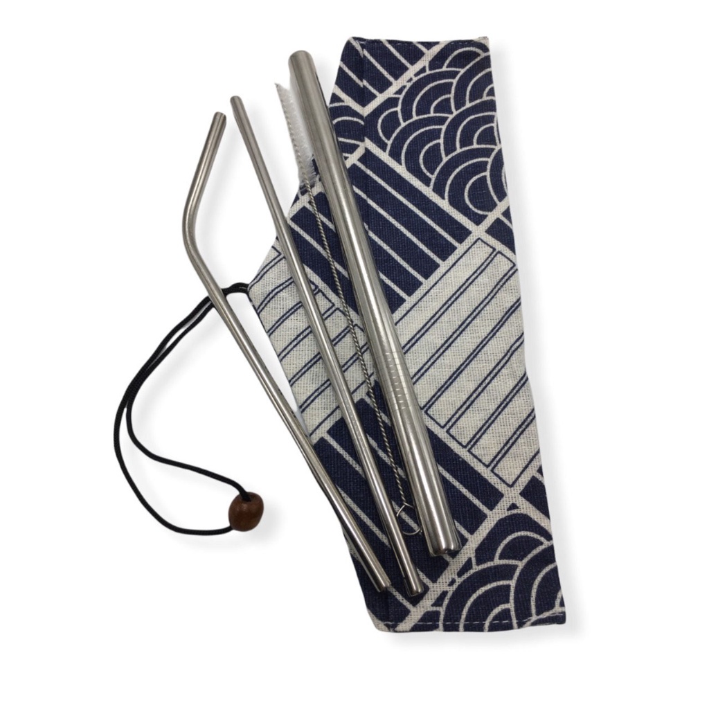 Bộ ống hút Inox sinh tố, trà sữa, cà phê, có túi vải đi kèm vô cùng sang trọng, lịch thiệp