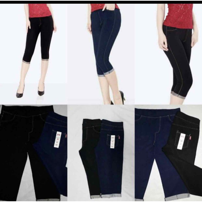 Quần lửng legging giả jean hàng cao cấp 2 da