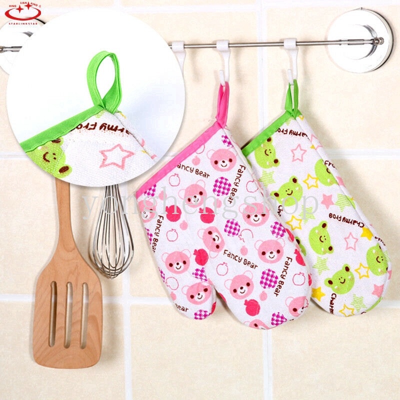 1 Găng Tay Cách Nhiệt Bằng Cotton Dùng Cho Lò Vi Sóng Màu Sắc Ngẫu Nhiên