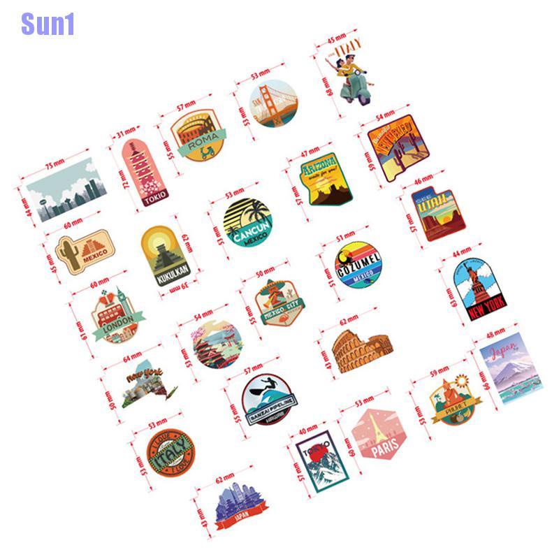 Bộ 50 Miếng Dán Trang Trí Chống Thấm Nước Họa Tiết Hoạt Hình Graffiti