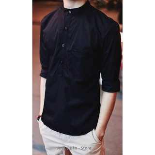 [Nhâp DINH2696 giảm giá 40k] Sơ mi hàn quốc Đen chui