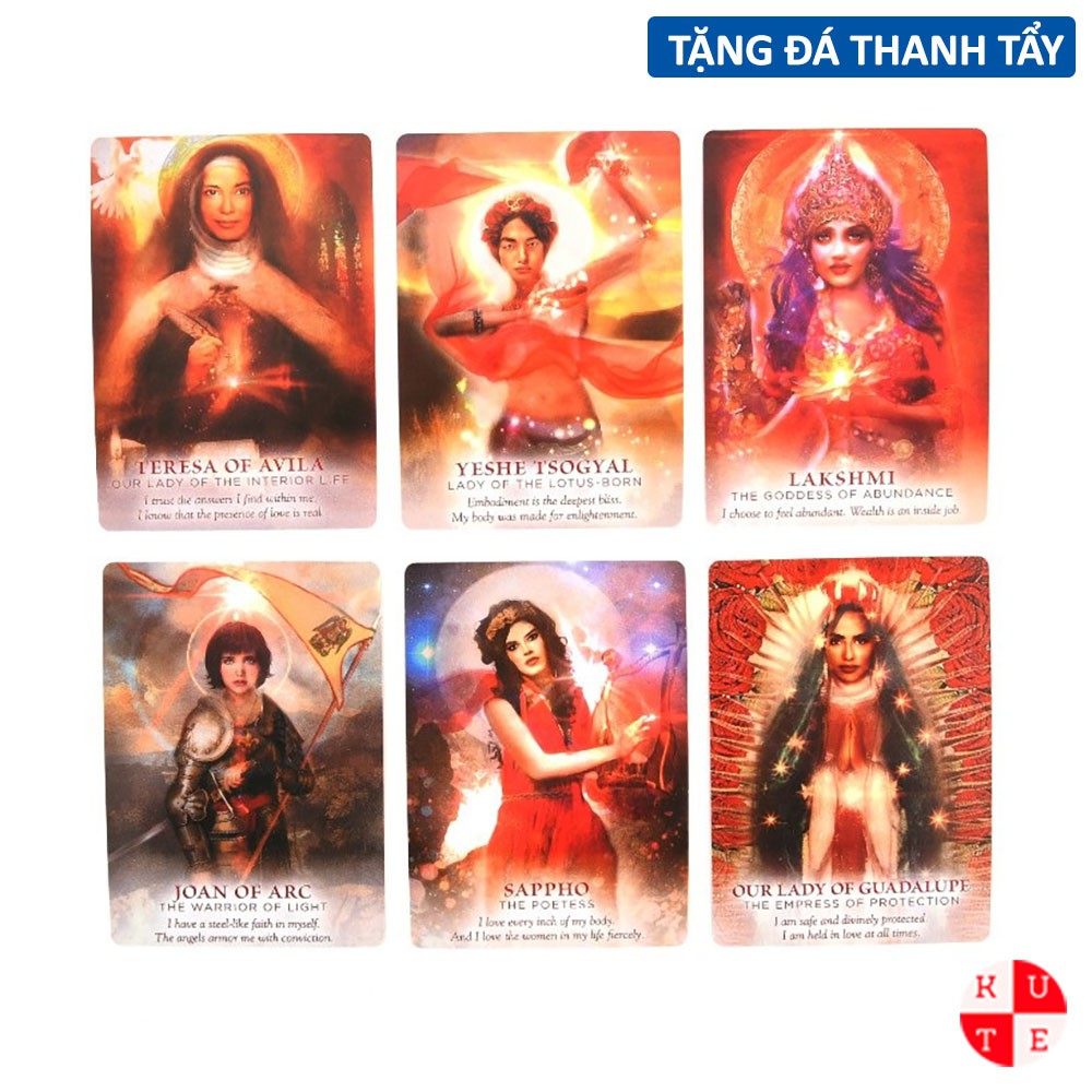 Bài Oracle Divine Feminine 53 Lá Bài Tặng Đá Thanh Tẩy C41