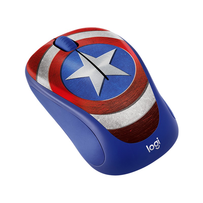 Chuột không dây Logitech M238 Marvel (Captain America) Màu Xanh