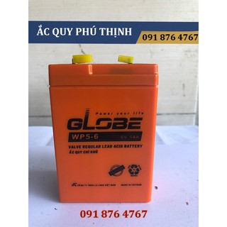 Ắc quy chạy quạt, xe ô tô trẻ em Globe 6V-5Ah WP5-6
