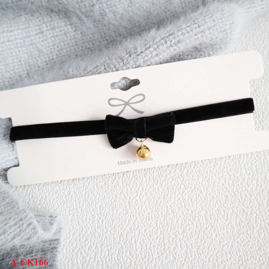 Choker 2022 nhung kiểu nơ xinh A-CK166-167