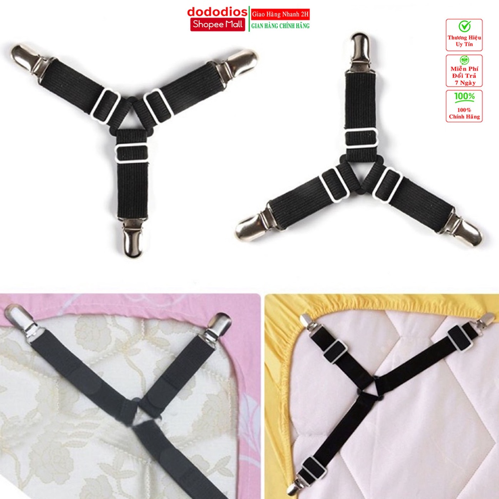 Bộ 4 kẹp ga giường drap chống xê dịch dododios