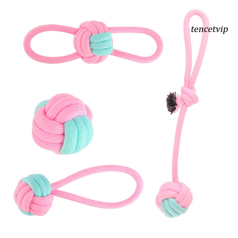 Set 4 Quả Bóng Đồ Chơi Thắt Dây Thú Vị Cho Thú Cưng