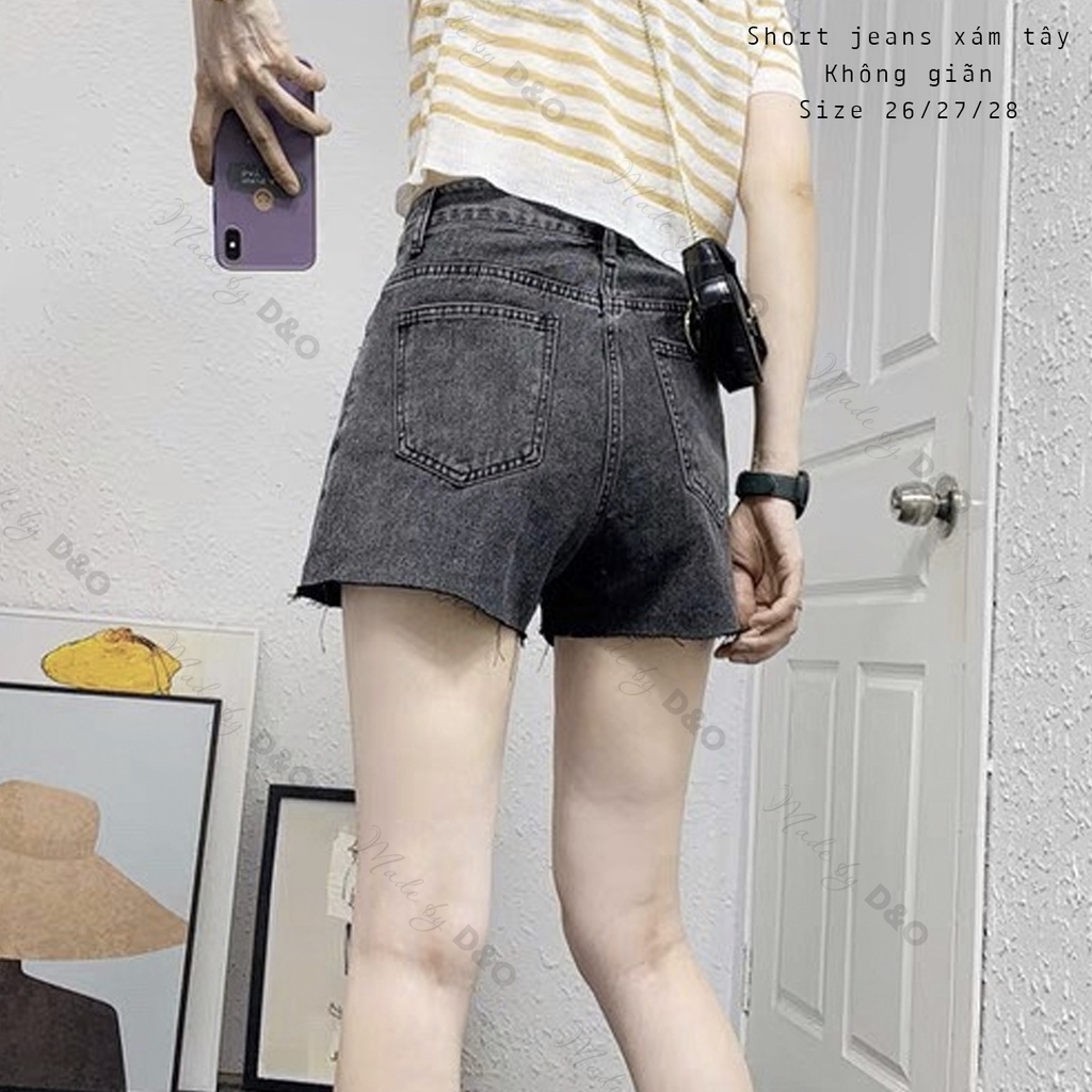 [40-52kg] Quần Đùi Short Dễ Thương, 2 Màu Xám Xanh, Không Giãn, Form Đẹp