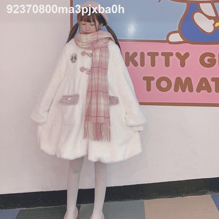 Áo khoác lông cừu dày dáng dài thiết kế đáng yêu thời trang | BigBuy360 - bigbuy360.vn