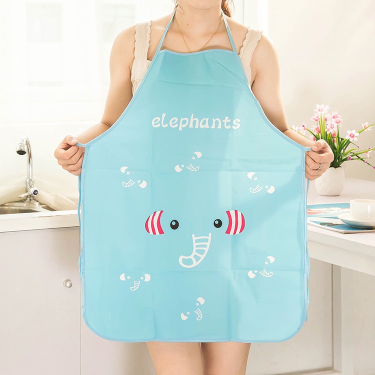 Tạp dề chống thấm nước hình thú nấu ăn nhà bếp siêu dễ thương, Chất liệu nilon mềm nhẹ mỏng siêu dai dễ lau