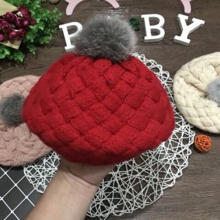 Mũ len nồi quả bông cho bé
