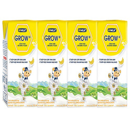 Thùng 48 Hộp 180ml Sữa Tươi Tiệt Trùng VPMilk Grow+