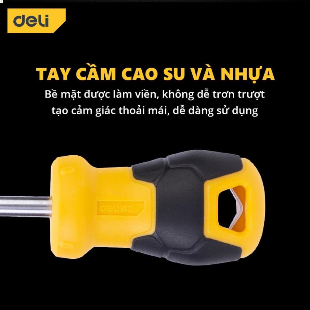 Bộ Tua Vít Deli 6 Chiếc Cao Cấp Chính Hãng - Chất Liệu Siêu Bền, Chống Mòn, Gỉ, Tay Cầm Chống Trơn Trượt - DL3502 .