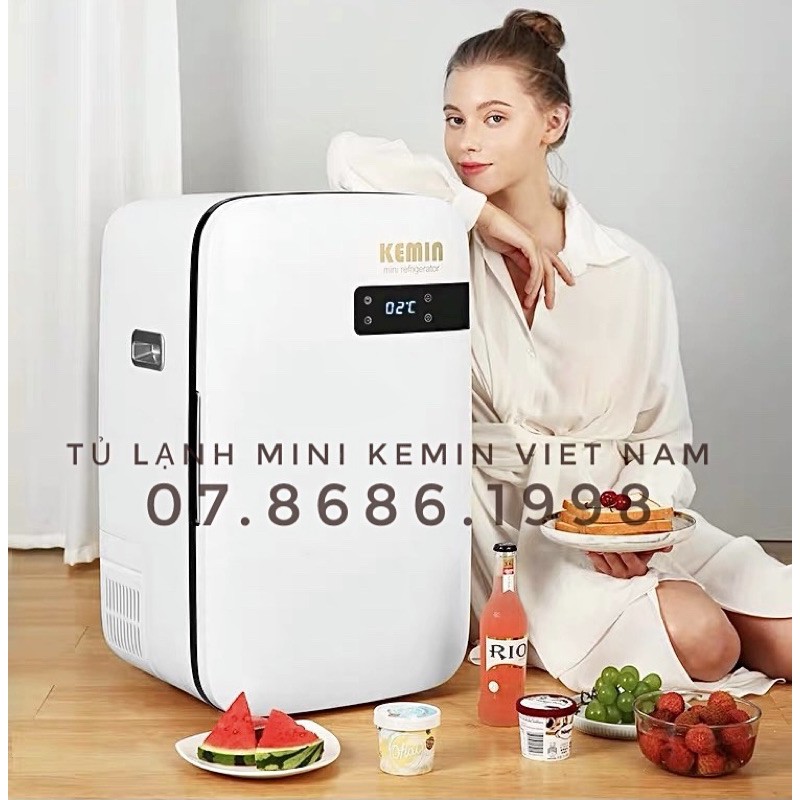 (SẴN)Tủ lạnh mini kemin bảo quản mĩ phẩm trữ sữa có ngăn đá 32L