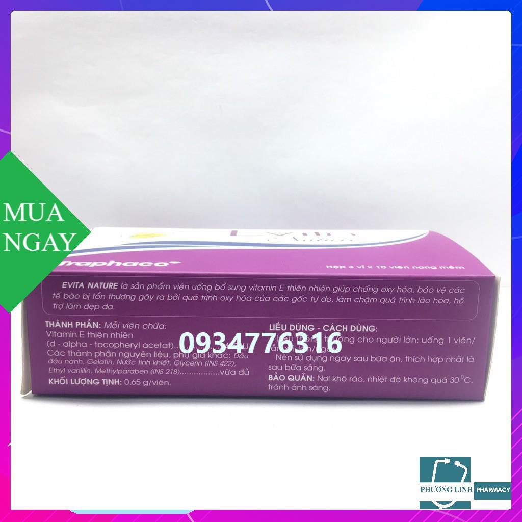 Evita nature hộp 3 vỉ x 10 viên bổ sung vitamin e