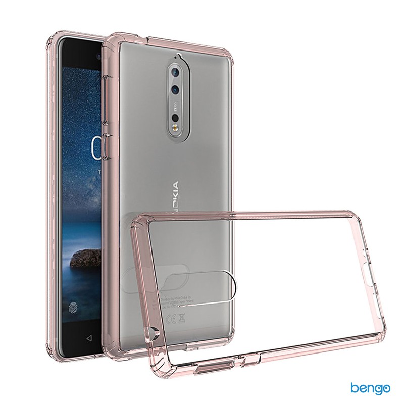 Ốp lưng Nokia 8 trong suốt viền nhựa dẻo nhiều màu