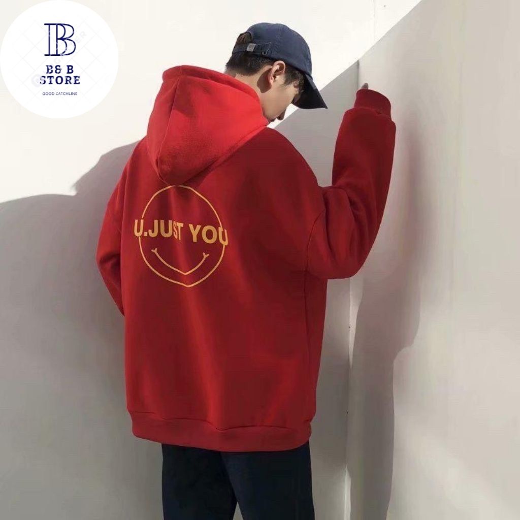ÁO HOODIE FORM NAM IN HÌNH JUST YOU MẶC SAU SIÊU ĐẸP