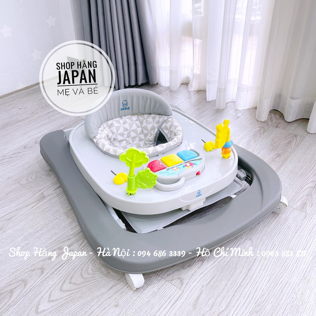 [ CHÍNH HÃNG] Xe Tập Đi Vòng SaSa Cho Bé 6-18 Tháng Có Nhạc Xanh - Hồng - Xám