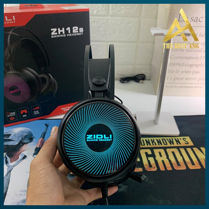 Tai Nghe Máy Tính Có Mic Gaming Led Rgb Headphone Chụp Tai Laptop ZIDLI ZH12S Nghe Nhạc Chơi Game Có Dây