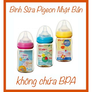 Bình Sữa Pigeon Cổ Rộng Nội Địa Nhật 240ml và 160ml