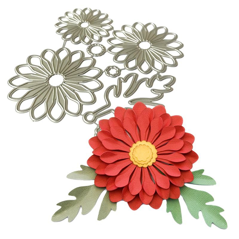 Khuôn Cắt Giấy Bằng Kim Loại Hình Hoa Lá Xinh Xắn Để Trang Trí