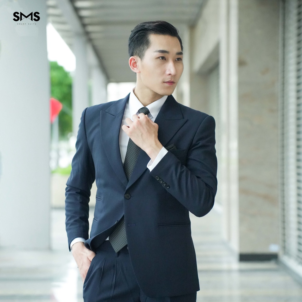 Vest nam xanh navy 2 khuy 3 túi phối quần sidetab, suits sartorial, chuẩn form Smart Suits