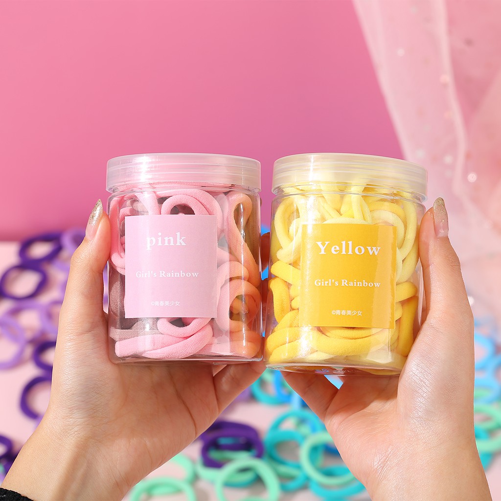 Set 50 dây buộc tóc co giãn nhiều màu thời trang cho nữ