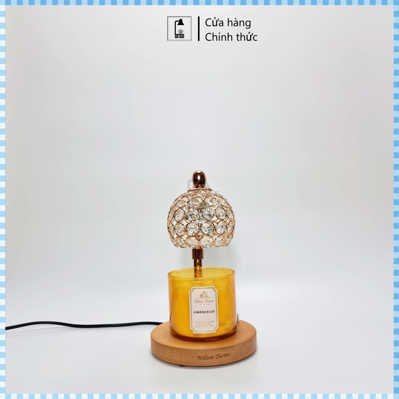 Đèn đốt nến thơm - Pha lê - Chỉnh chiều cao, độ sáng