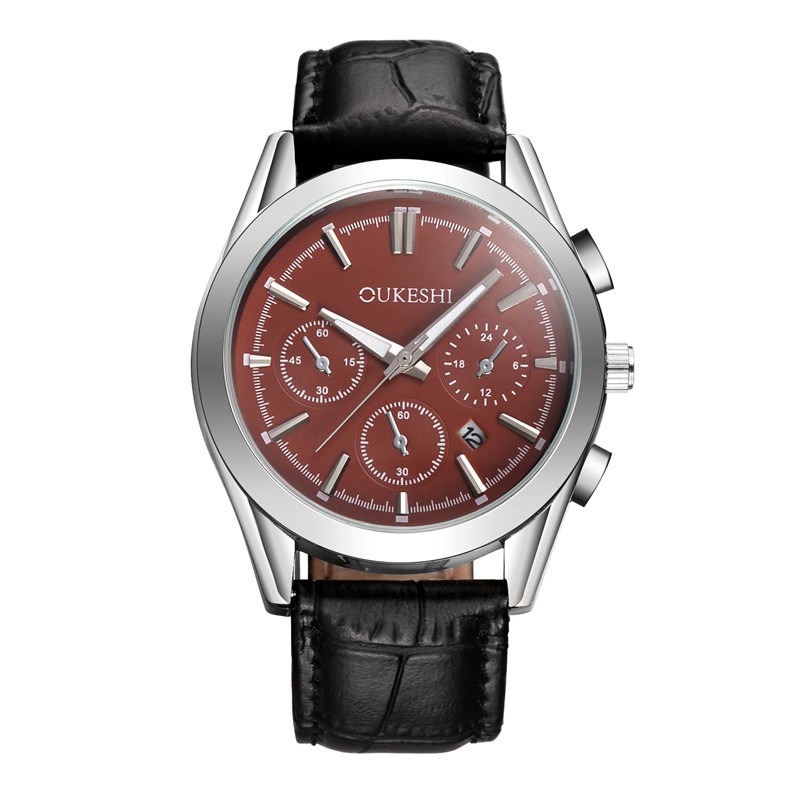 (New Arrival) Đồng Hồ Nam OUKESHI Doanh Nhân Có Lịch Ngày Dây Da Cao Cấp_Tặng Hộp Và Pin | BigBuy360 - bigbuy360.vn