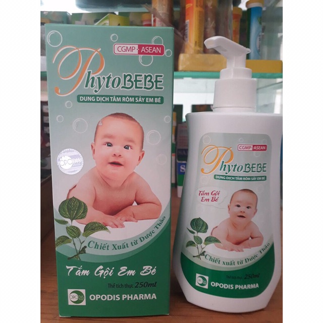 Tắm gội thảo dược trị rôm sảy cho bé Phytobebe