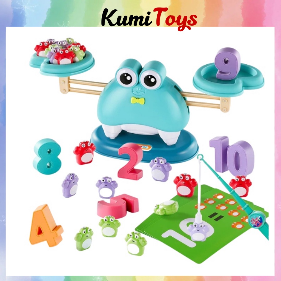 Đồ chơi giáo dục - bộ đồ chơi cân bằng toán học hình ếch Kumi toys