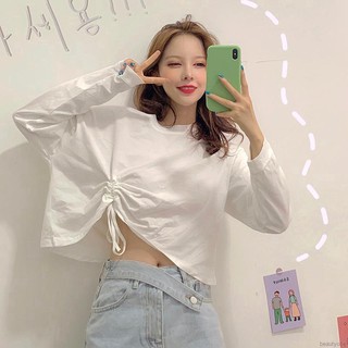 Áo Croptop Cổ Tròn Thiết Kế Thanh Lịch