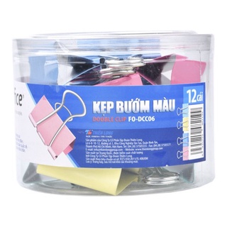 Kẹp bướm màu 51mm Flexoffice FO-DCC06, hộp 12 cái [wmart]
