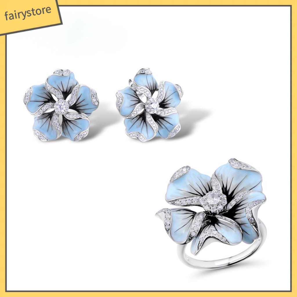 Bông Tai Hình Hoa Đính Đá Lấp Lánh Cho Nữ