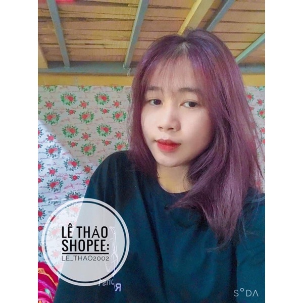 thuốc nhuộm tóc tím khoai môn tặng oxi trợ nhuộm và gang tay