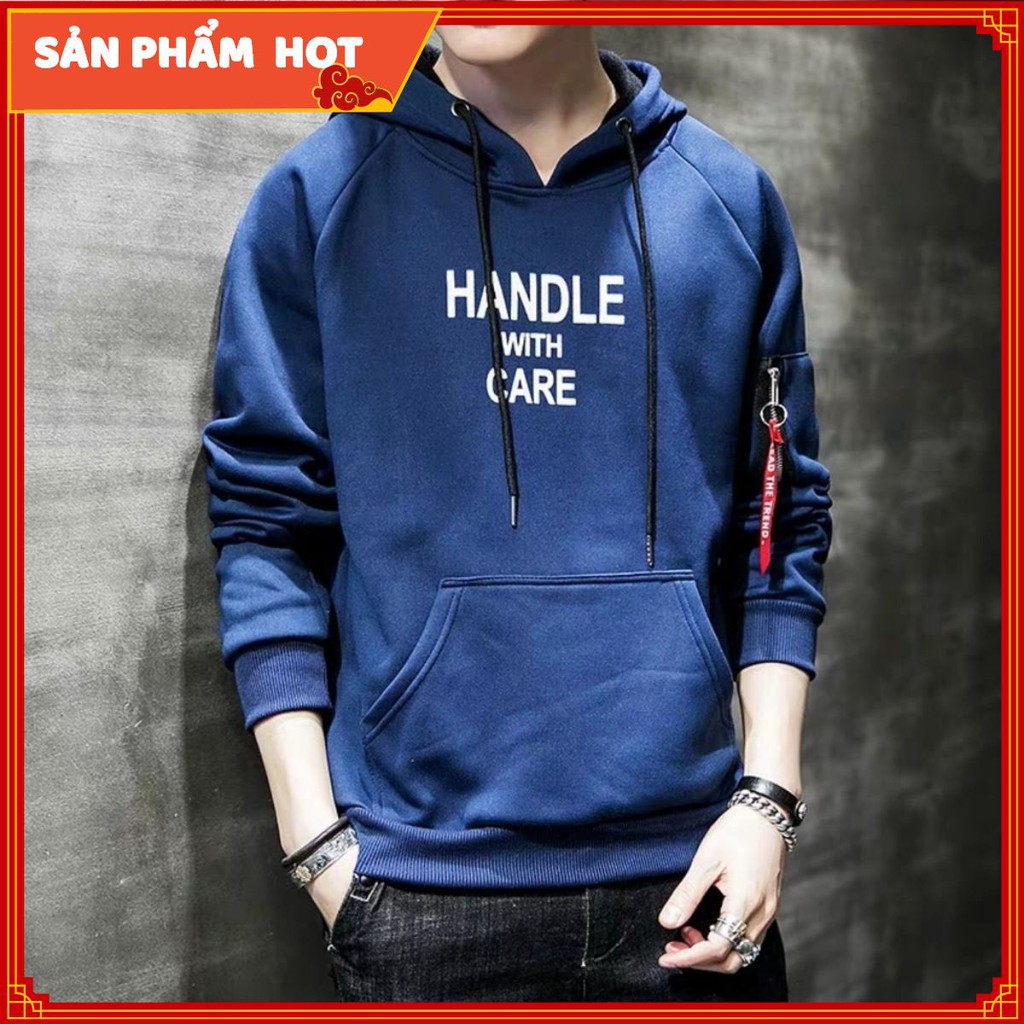 Áo Hoodie Xanh Phối Kéo Cá Tính