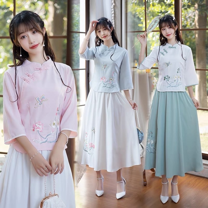 Set áo váy kiểu cổ trang trung hoa trung quốc hán phục