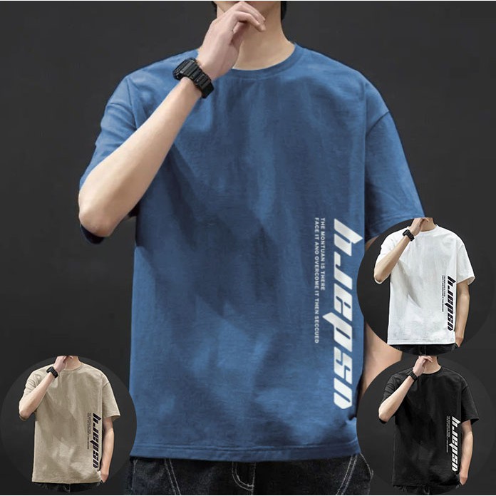 Triple A💕Korean version of the summer new short-sleeved T-shirt male youth self-cultivation printed shirt student trend wild round neck compassionate