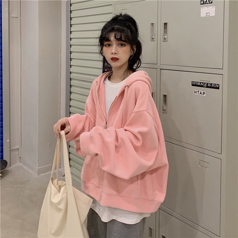 Áo Khoác Cardigan Có Mũ Trùm Dáng Rộng Phong Cách Hàn Quốc Tj199