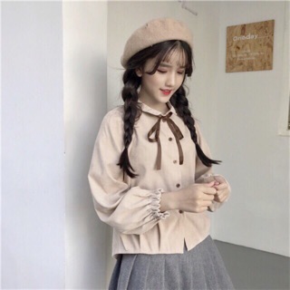 [Kèm Video+ Ảnh Thật] Kiểu Dáng Ulzzang Áo Sơ Mi Nữ Đẹp Tay Bồng Bánh Bèo Kiểu Dáng Hàn Quốc
