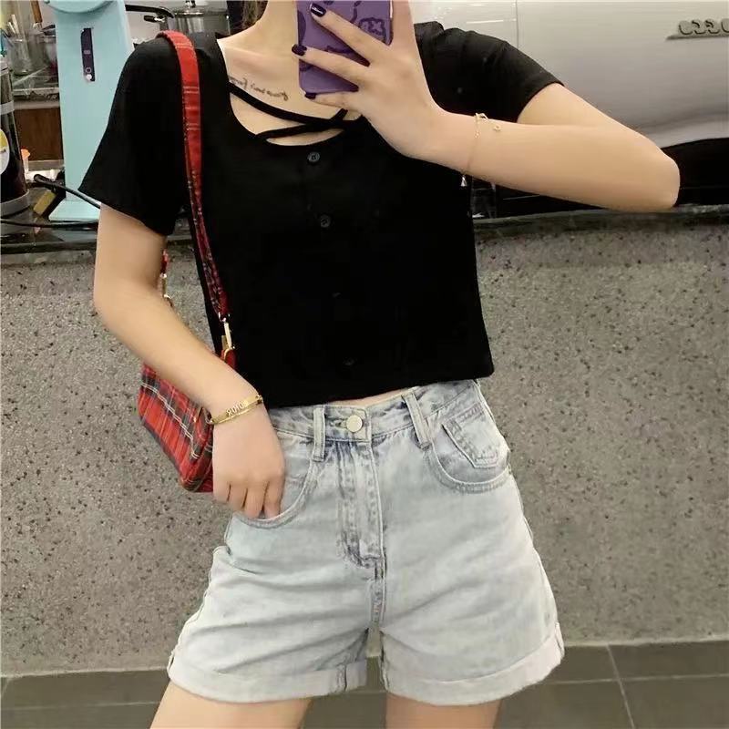 Áo croptop Tay Ngắn Dáng Rộng Phong Cách Hàn Quốc 2022 JL-TX-175