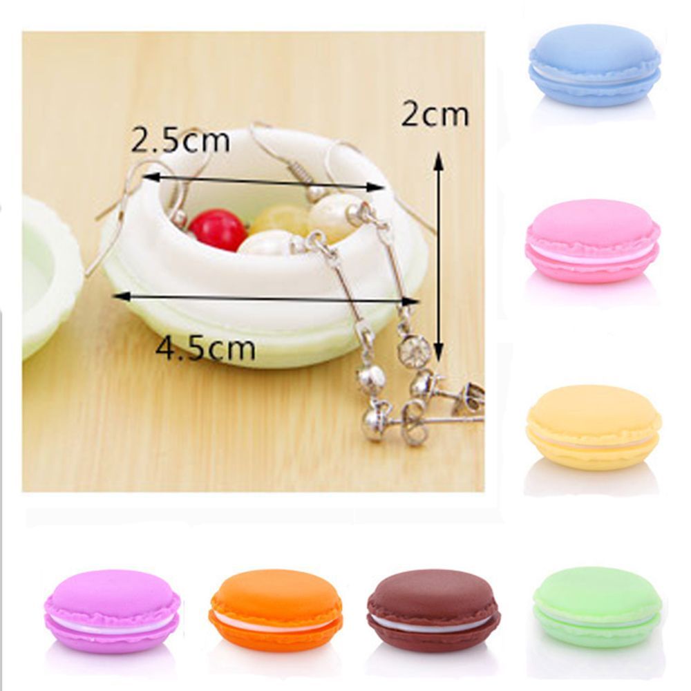 Hộp đựng đồ trang sức hình chiếc bánh macaron màu sắc kẹo ngọt đáng yêu