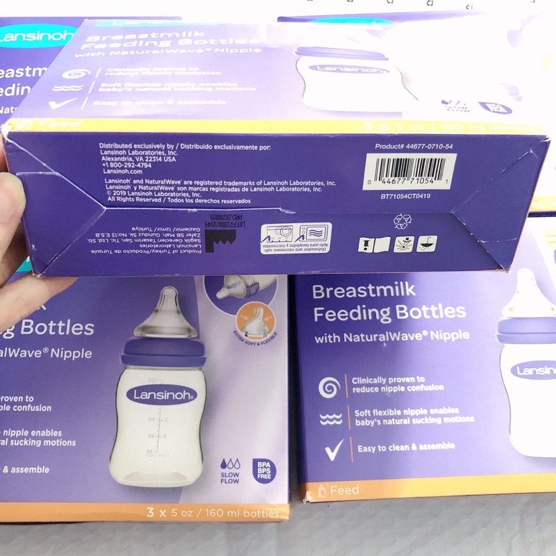 Set 3 bình sữa Lansinoh 160ml