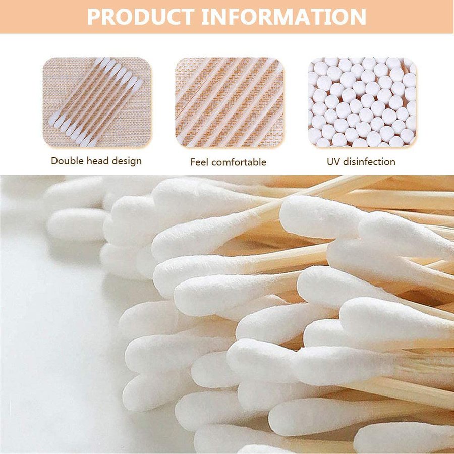 ☎ 100Pcs Sticks Cotton Swabs Household Disposable Double-Headed Cotton Stick Makeup Remover Swab Sanitary Napkin