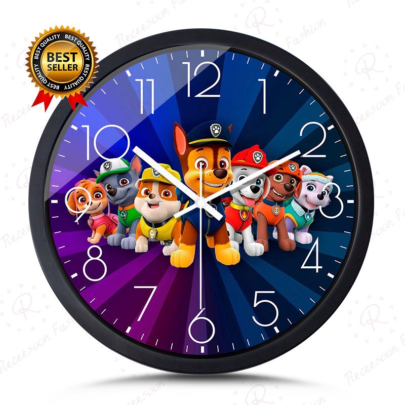 Đồng Hồ Treo Tường Kiểu Dáng Hoạt Hình Paw Patrol Dễ Thương