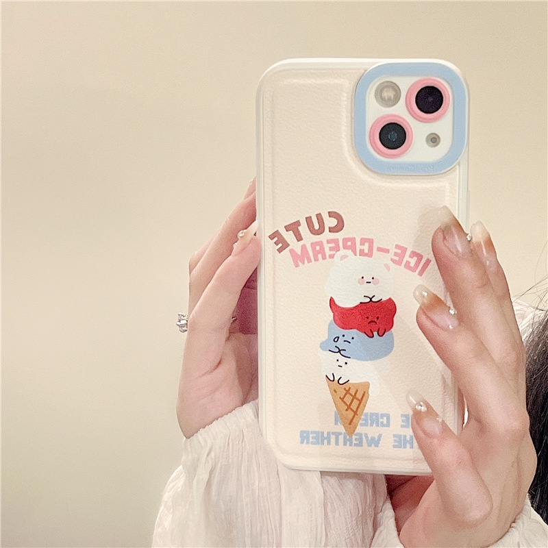 Ốp lưng iphone ốp Điện Thoại Da In Hình Cây Kem Cho iPhone 14 13 12 11 PROMAX XS XR XSMAX SE2020 6 7 8PLUS