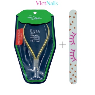 Kềm Cắt Da Tay, Kiềm Cắt Da Chân D555 Chính Hãng Loại Mũi Vuông Kèm Dũa Móng Tay Chăm Sóc Móng